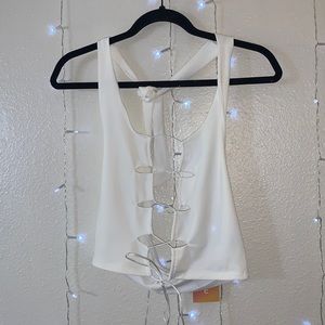 White lace halter top